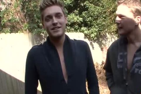 blond Blue Eyed Hunk Is On His Knees Getting His attractive Face Creamed