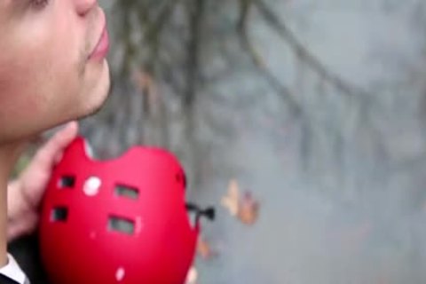 Caucasian Dean Monroe in latex impressed by big cock Jake Bass