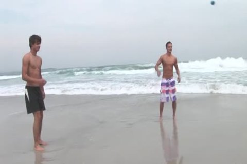 Three young guys have a enjoyment plowing jointly