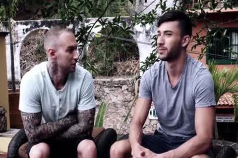 Tattoo gay Flip Flop And cock juice flow