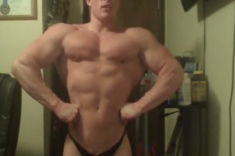 Muscle dude Showing Off In underwear
