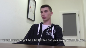 Czech lad with pretty lean body receives boner