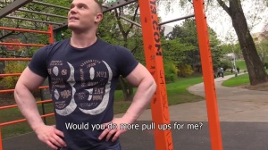 A tall and biggest open-minded bodybuilder 