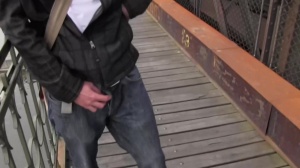 amateur lad sucks a strangers knob outdoors