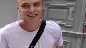 Skeletal twink screwed violently in the ass outdoors