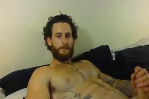 brawny man Exhibits His large knob