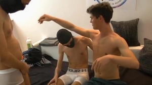 eighteen Year daddy Caruso, German twink threesome bang ( Deutsch homo DP Fisting)