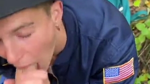 Caught A Forester stroking, screwed A teen Hard And Finished All Over Him